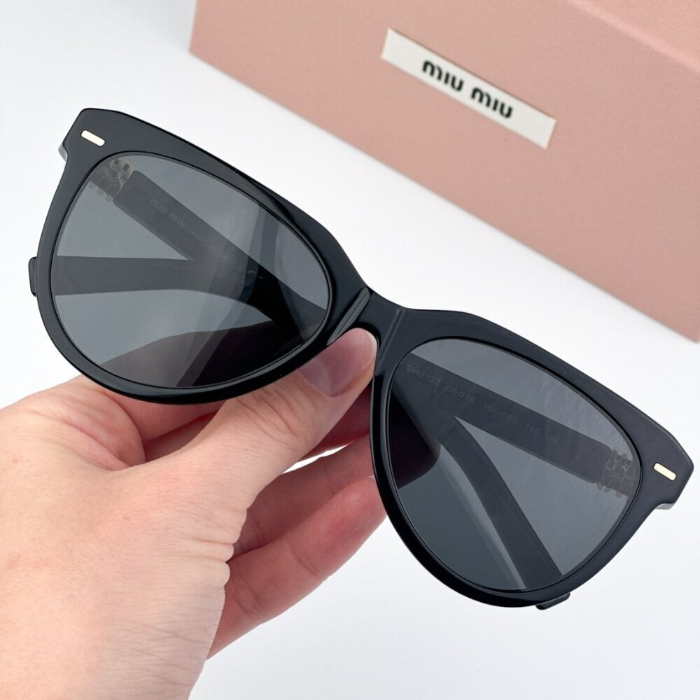 Miu Miu MU12ZS 16K5S0 BRAND NEW Sunglasses Black Grey Phantos Unisex